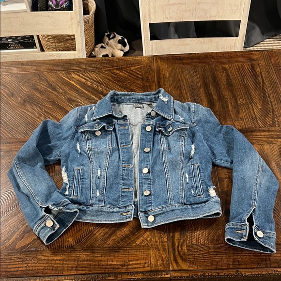 Soho Jackets & Blazers - Women’s  Distressed Blue Jean Jacket